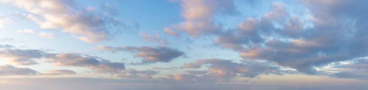 bright sky panorama with clouds for sky replacement