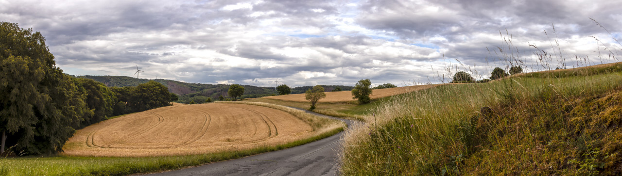 Rural Landscape with Country Road in Hattingen by North Rhine-Westphalia Germany