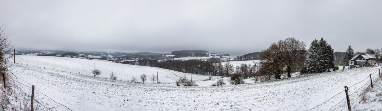 Rural Snow Landscape in April