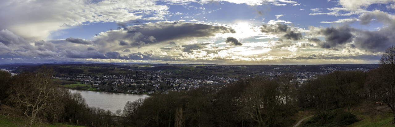 Panorama of Rhine valley by Königswinter in Germany