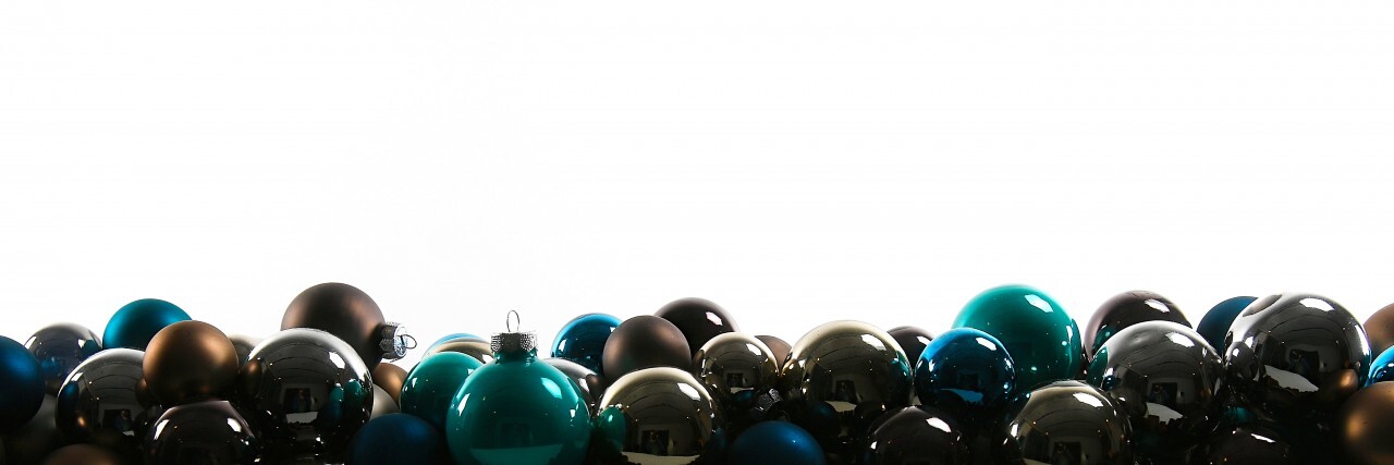 chistmas balls on white background