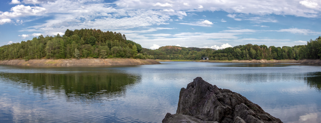 Wuppertalsperre - Reservoir lake landscape in Germany nature reserve panorama