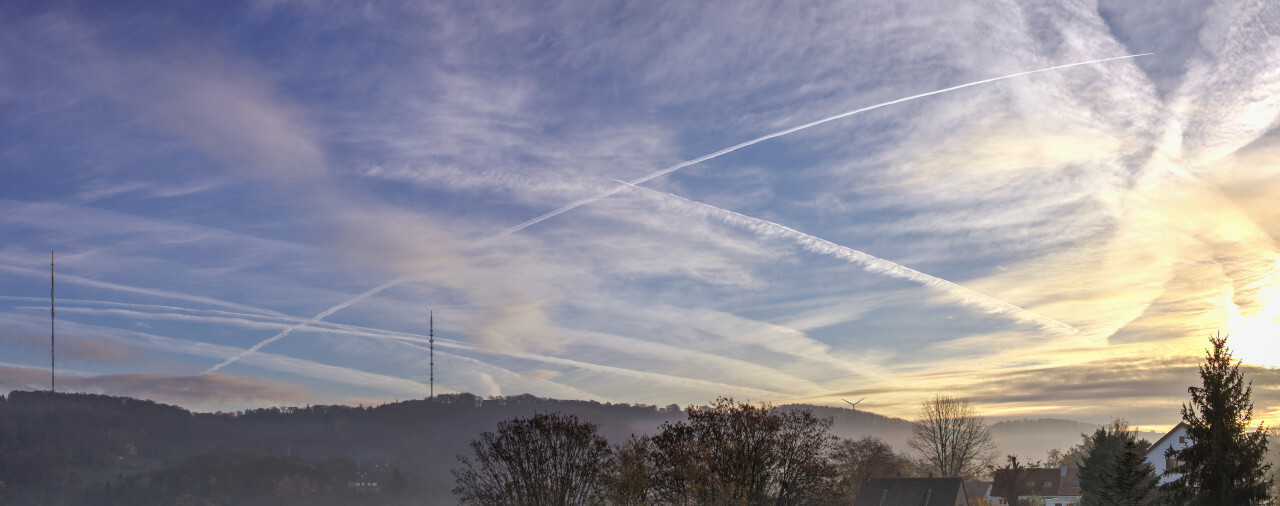 Velbert Langenberg in Germany shrouded in the morning mist