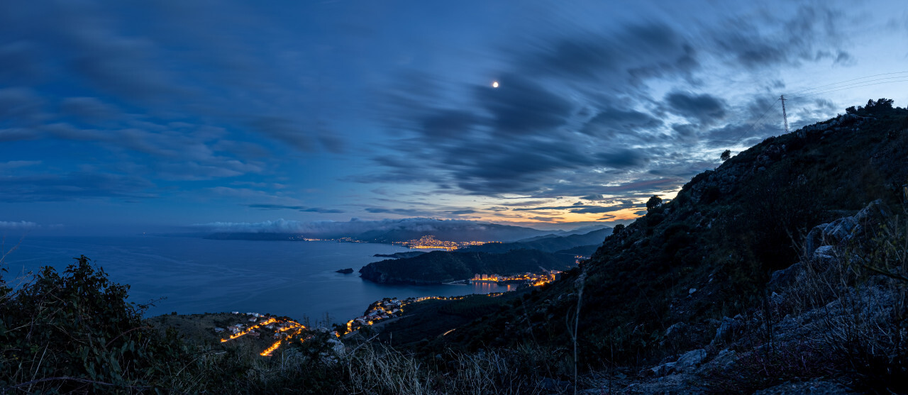 Cap Marcer Seascape in France at night