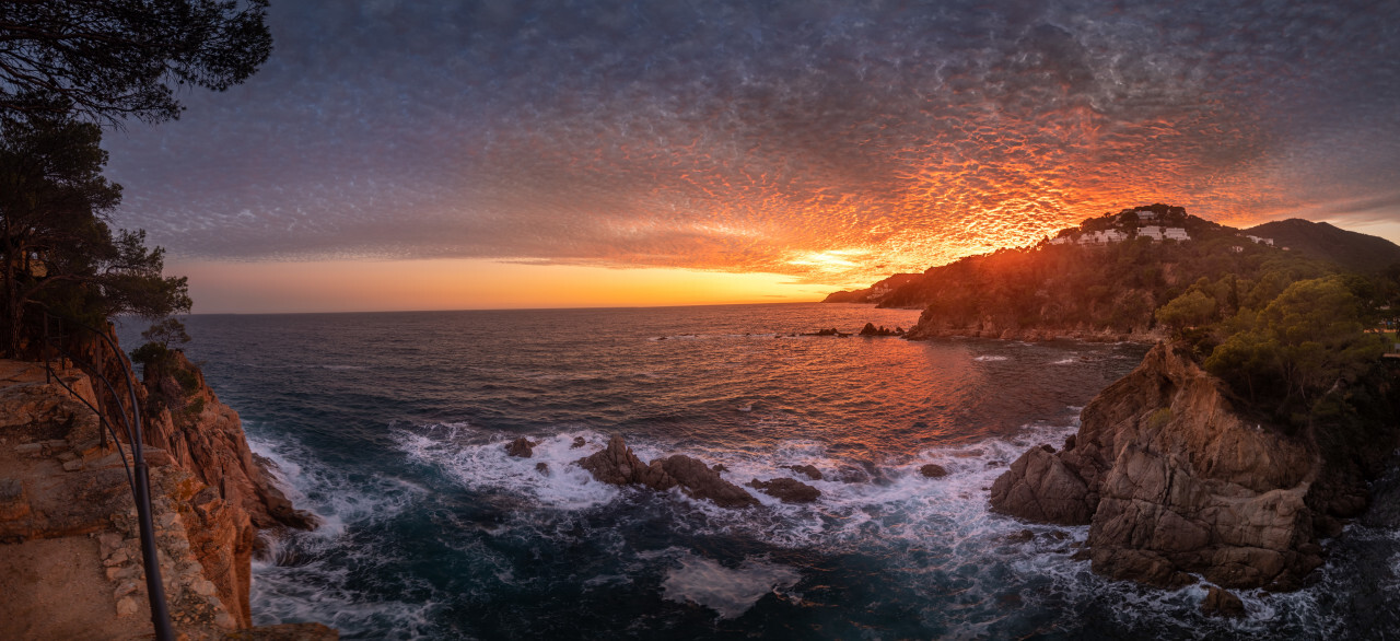 Impressive sunset over Canyet de Mar