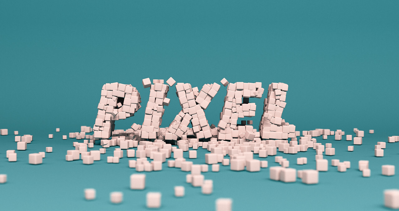 pixel graphics 3d text