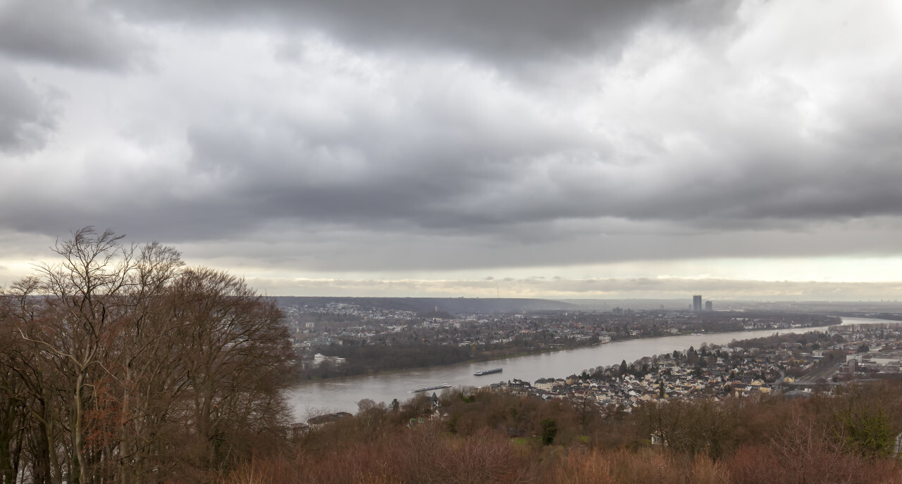 Panorama of Rhine valley by Königswinter in Germany