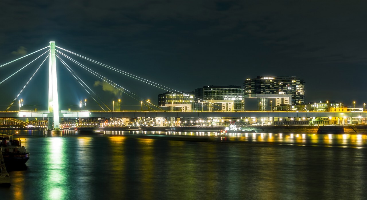 cologne bridge at night - Severinsbrücke - Severinsbridge