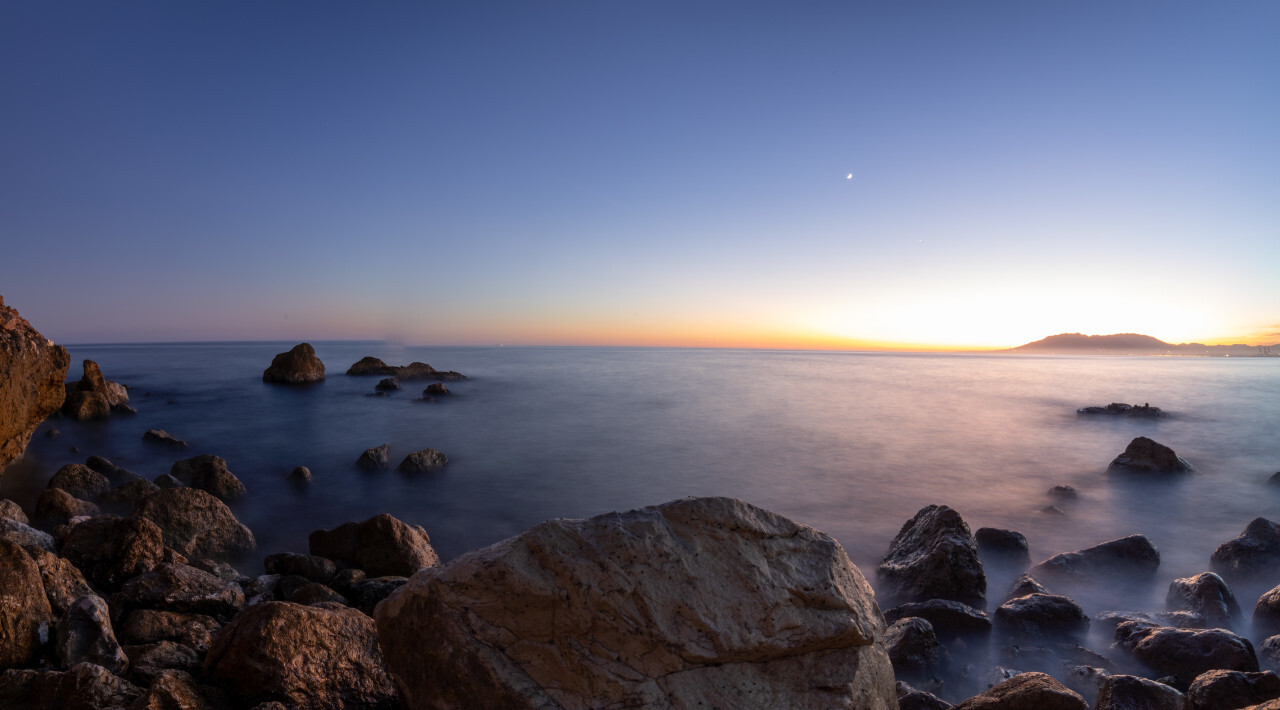 Seascape Sunset in Malaga Andalucia Spain