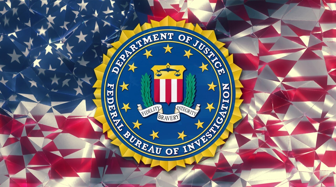 Seal of the United States Federal Bureau of Investigation (FBI) Illustration Flag Background United States of America (USA)