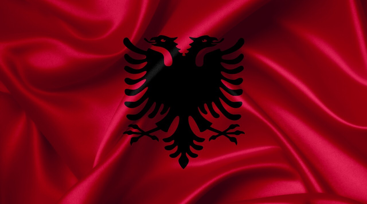 albanian flag country symbol illustration