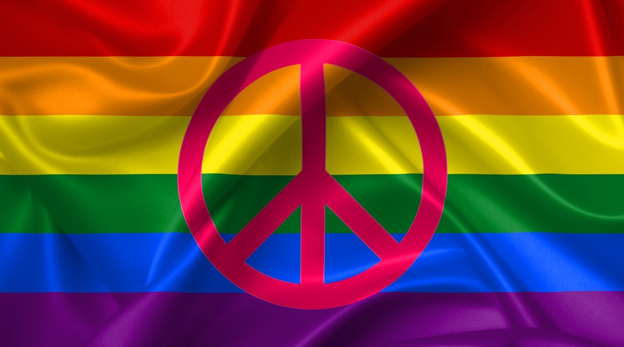 peace rainbow flag
