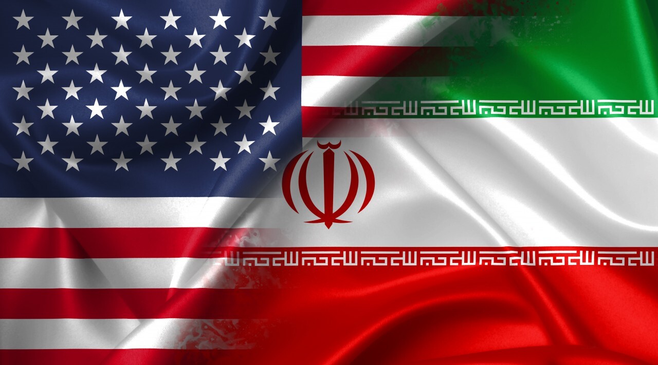USA vs Iran Flag - conflict war comparison illustration