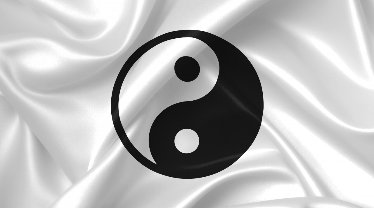yin and yang flag asian symbol illustration