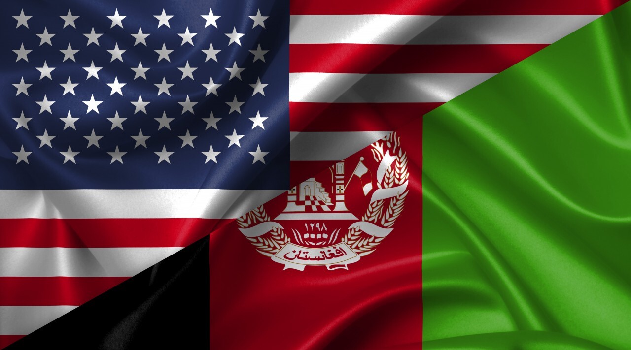United States USA vs Afghanistan flags comparison concept Illustration