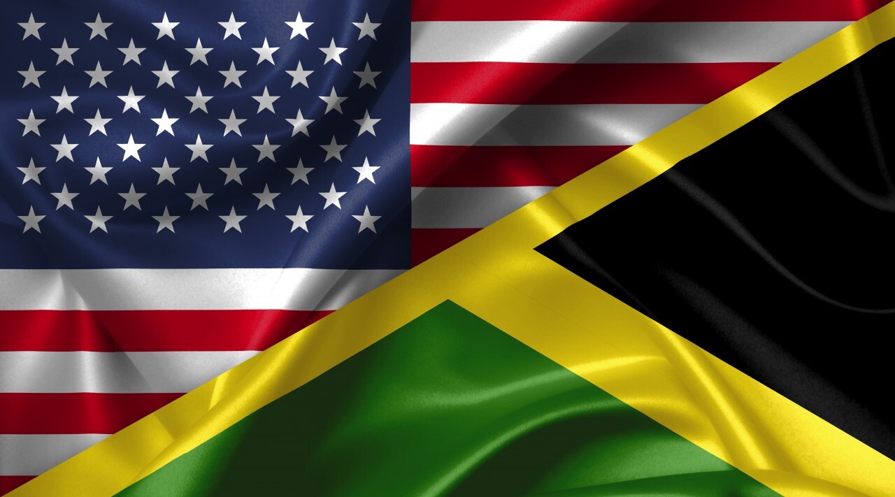 United States USA vs Jamaica flags comparison concept Illustration