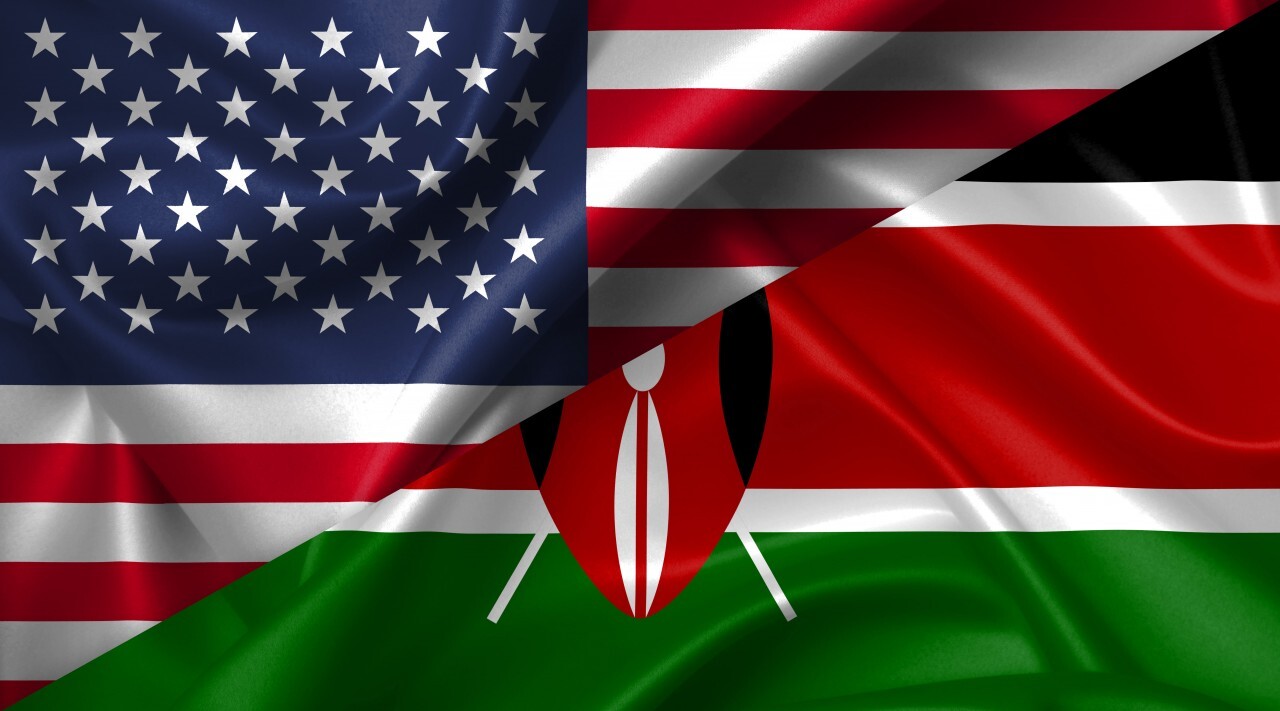 United States USA vs Kenya flags comparison concept Illustration