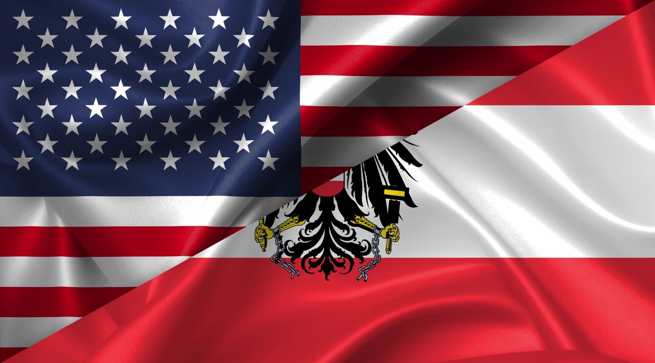 United States USA vs Austria flags comparison concept Illustration