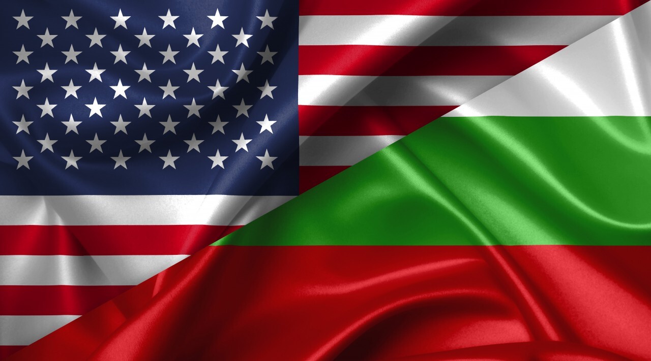 United States USA vs Bulgaria flags comparison concept Illustration
