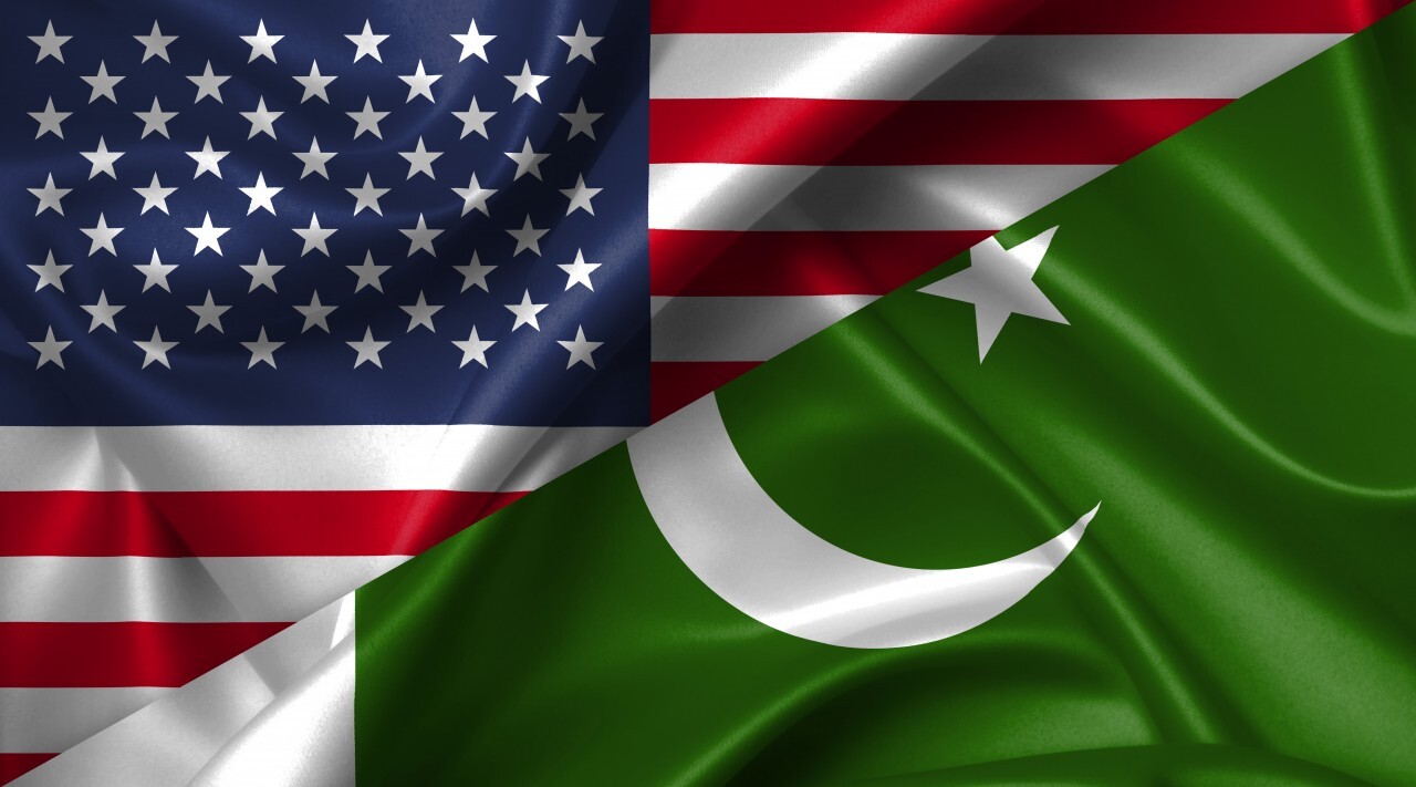United States USA vs Pakistan flags comparison concept Illustration
