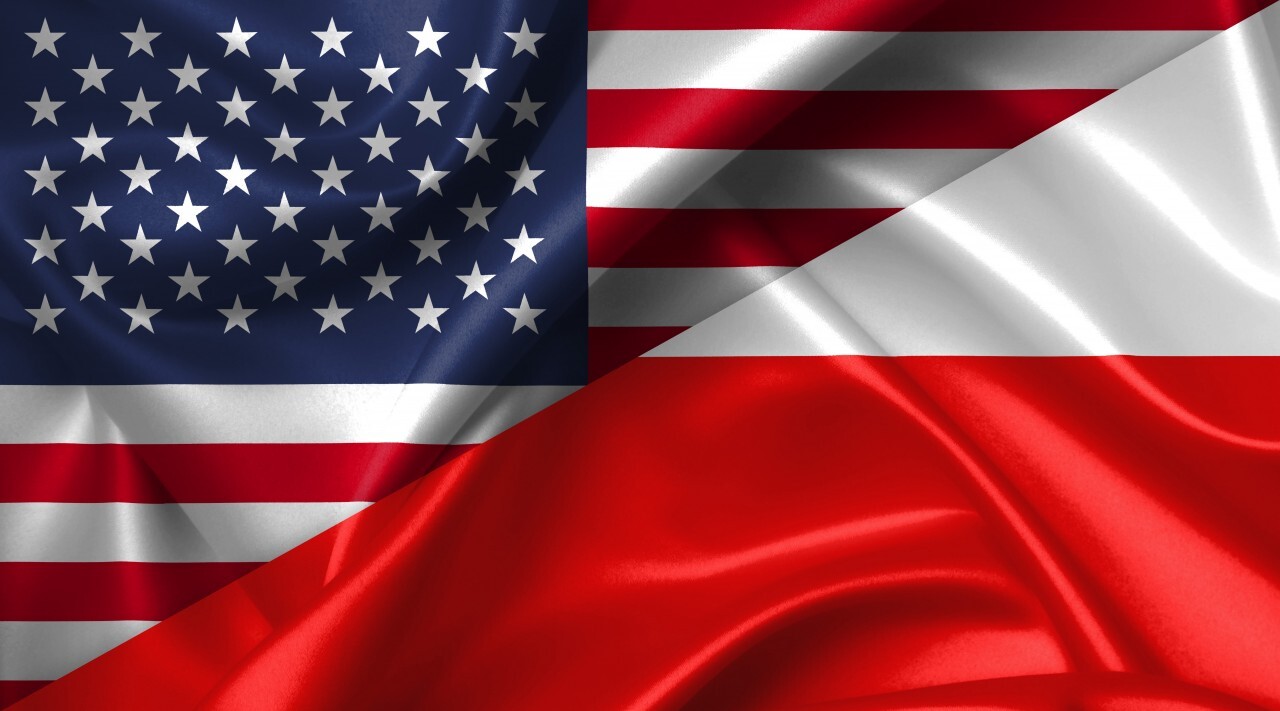 United States USA vs Poland flags comparison concept Illustration