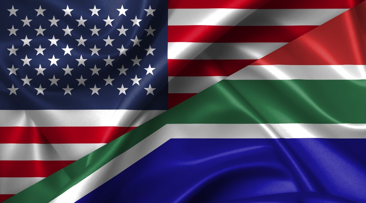United States USA vs South Africa flags comparison concept Illustration