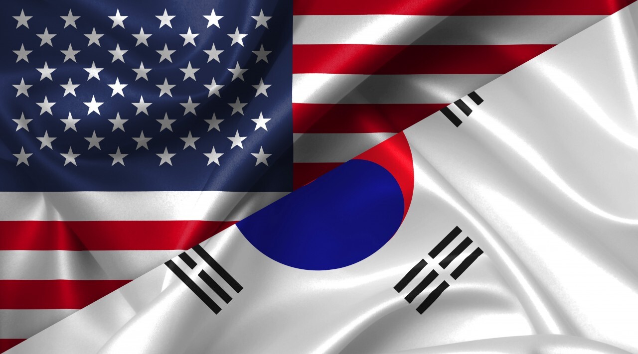 United States USA vs South Korea flags comparison concept Illustration