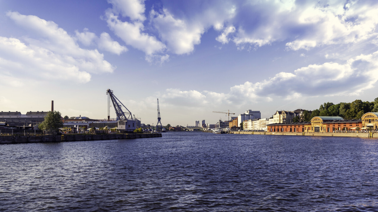 Lübeck harbor in summer