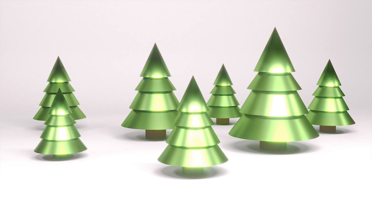 3d christmas trees