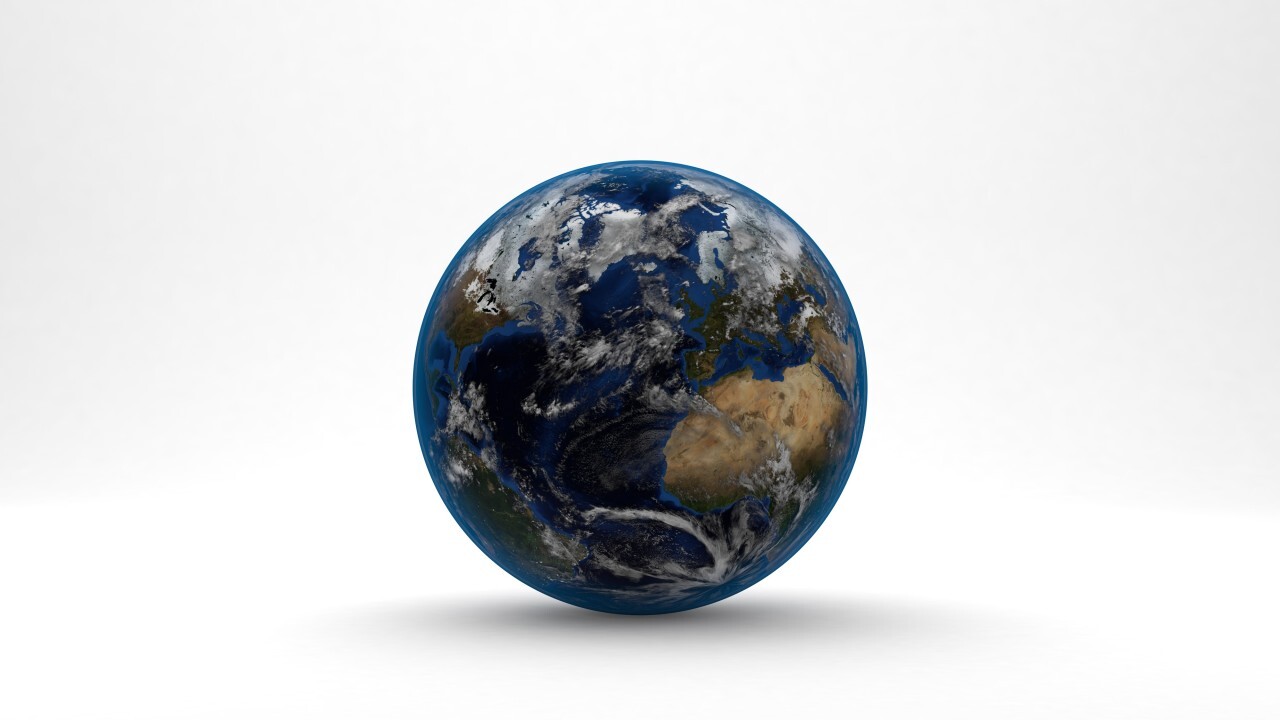 planet earth white background