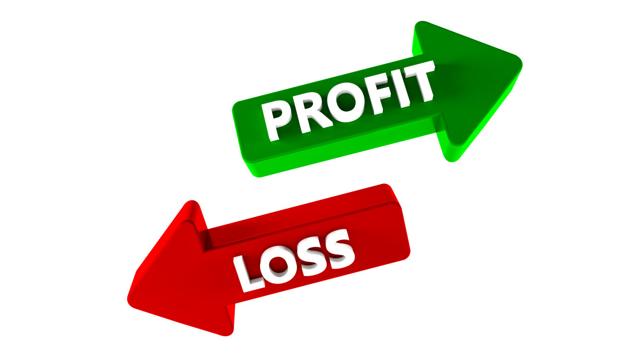 Profit and Loss Arrow isolated on white background 3D Illustration