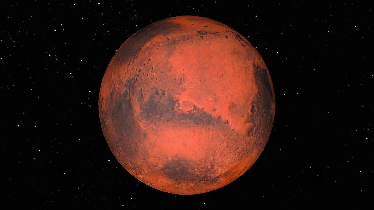 Planet mars with star background