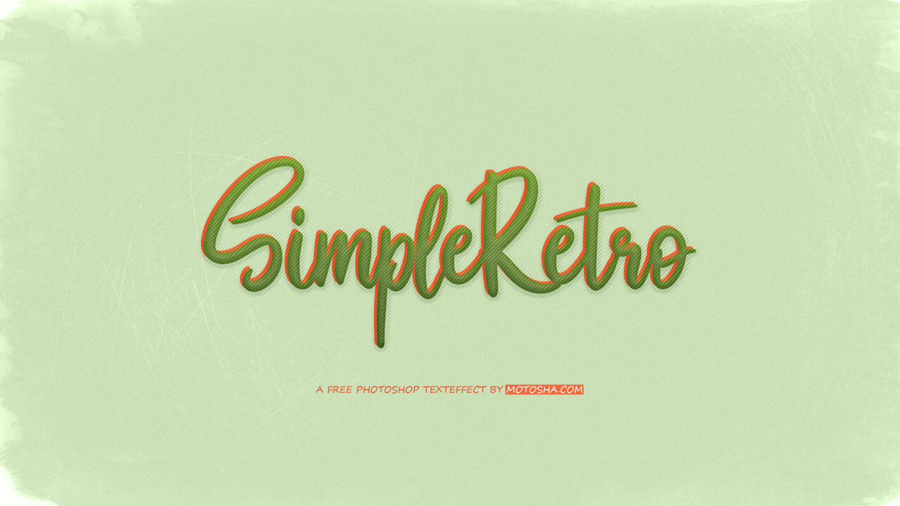 Free Simple PSD Retro Text Effect