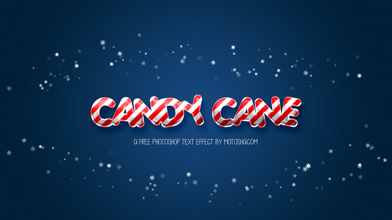 Free Candy Cane Photoshop Text Effect