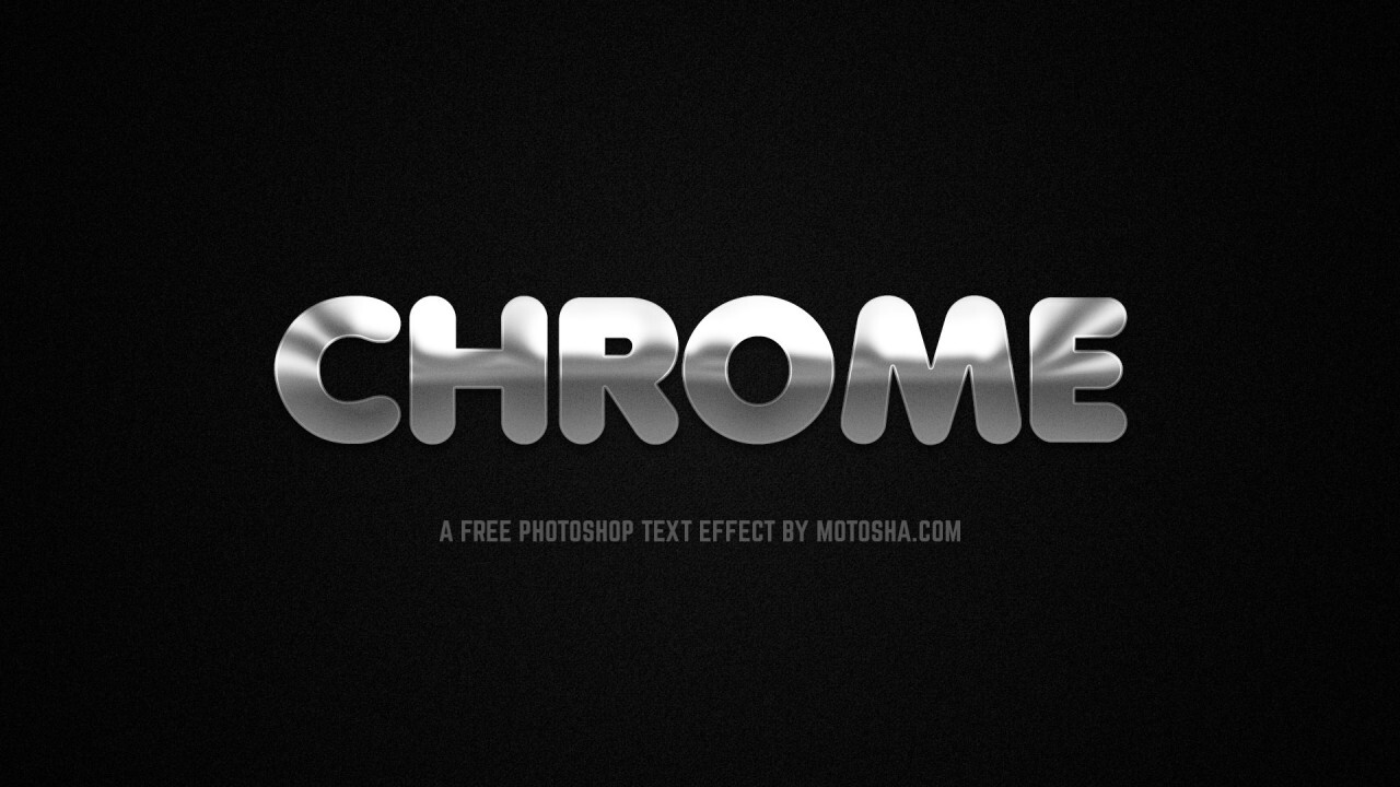 Free PSD Chrome Text Effect