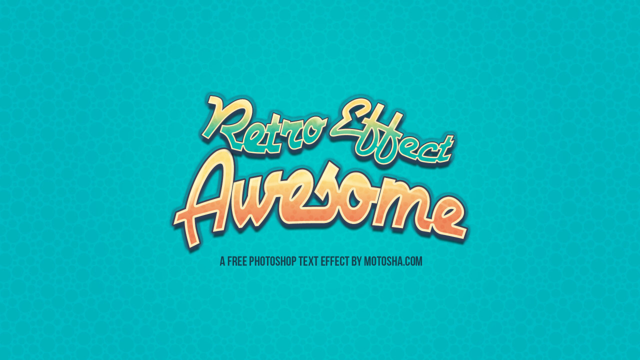 Free PSD Retro Awesome Text Effect