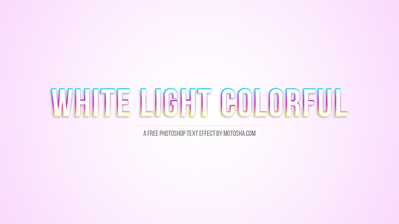 Free Photoshop White Light Colorful Text Effect