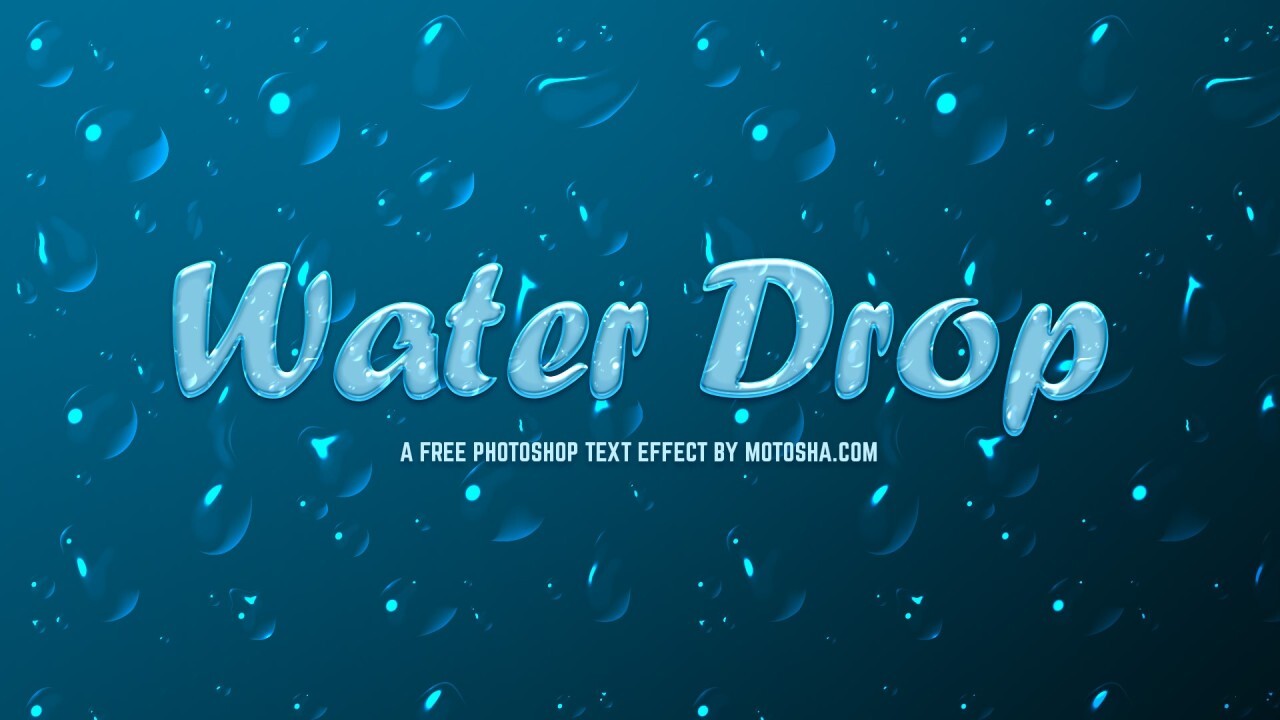 Free Photoshop Text Effect: Waterdrop
