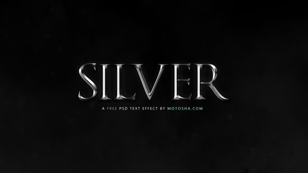 Free PSD Silver Text Effect