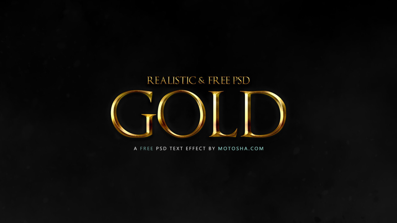 Free Realistic Gold Text Effect for Photoshop