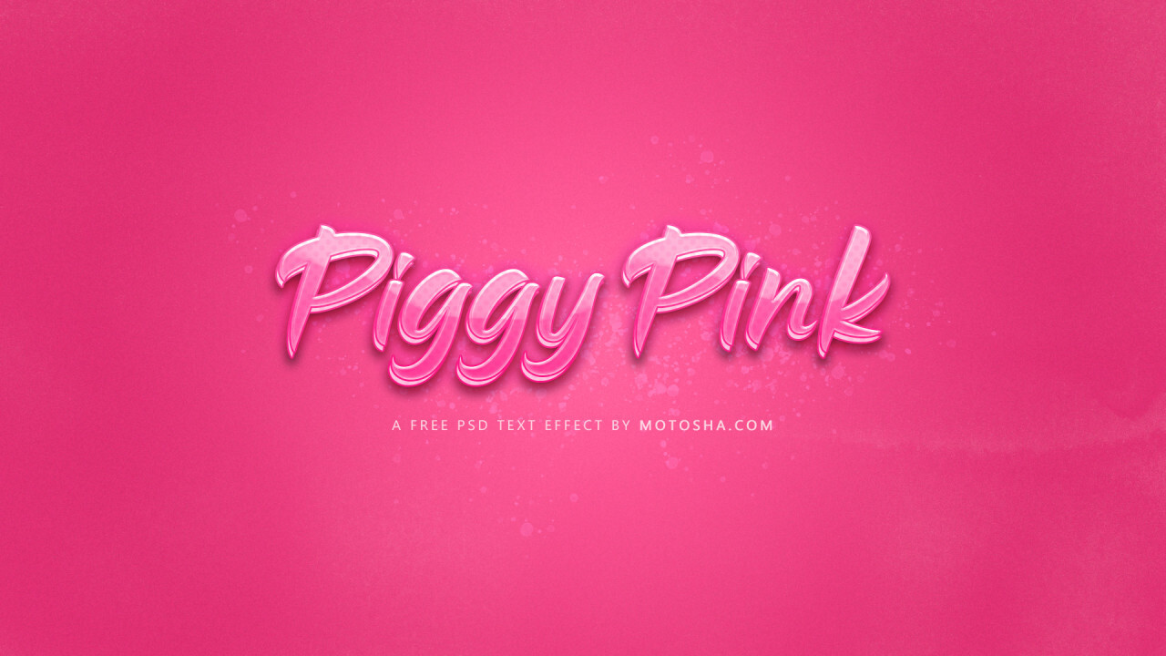 Free Piggy Pink Text Effect for Photoshop