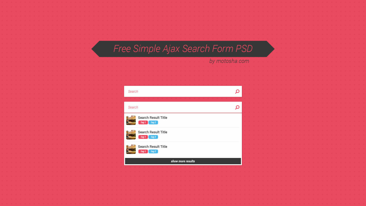 Free Simple Ajax Search Form PSD