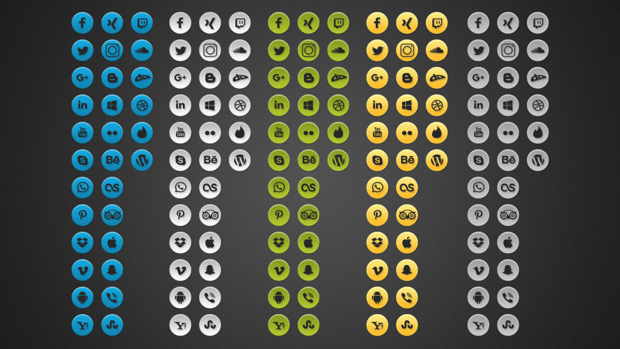 Free Simple Social Media Photoshop Icons