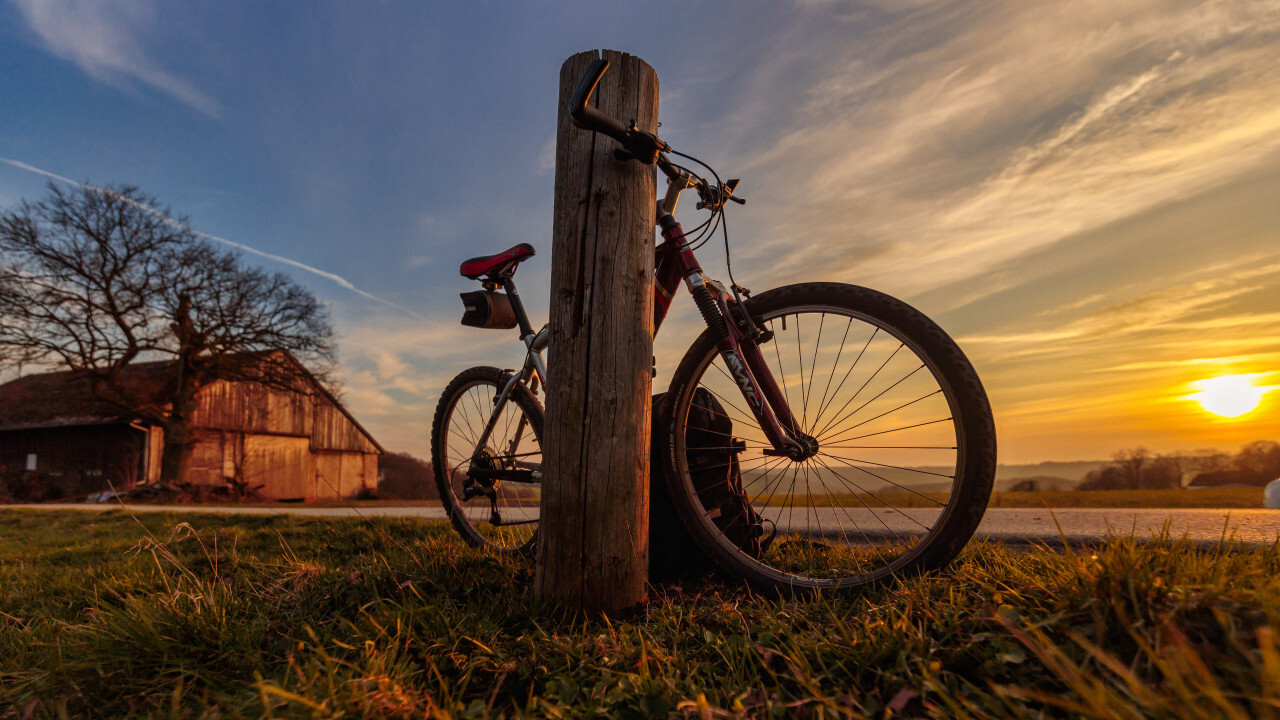 short break from cycling to enjoy the sunset