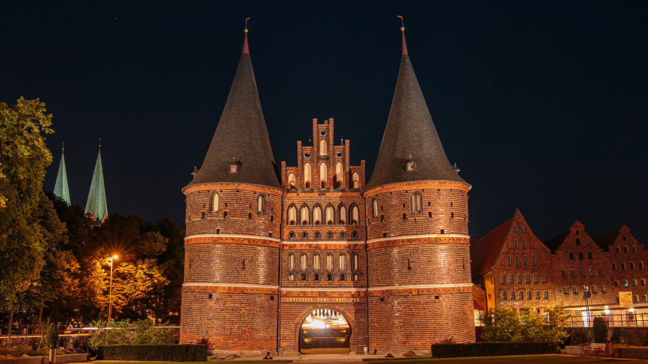 Holstentor in Schleswig Holstein at Night