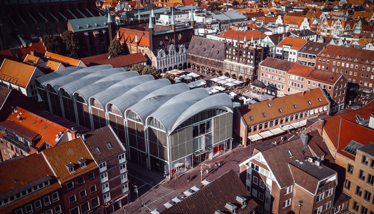 lubeck town hall from above