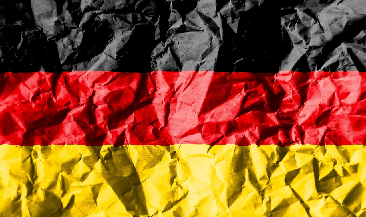 germany flag on crumpled paper