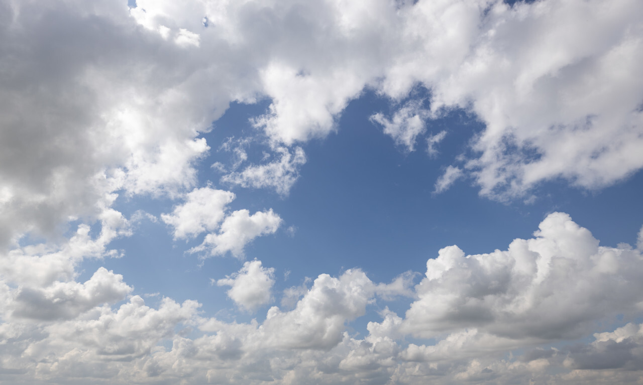 beautiful clouds formation on blue sky