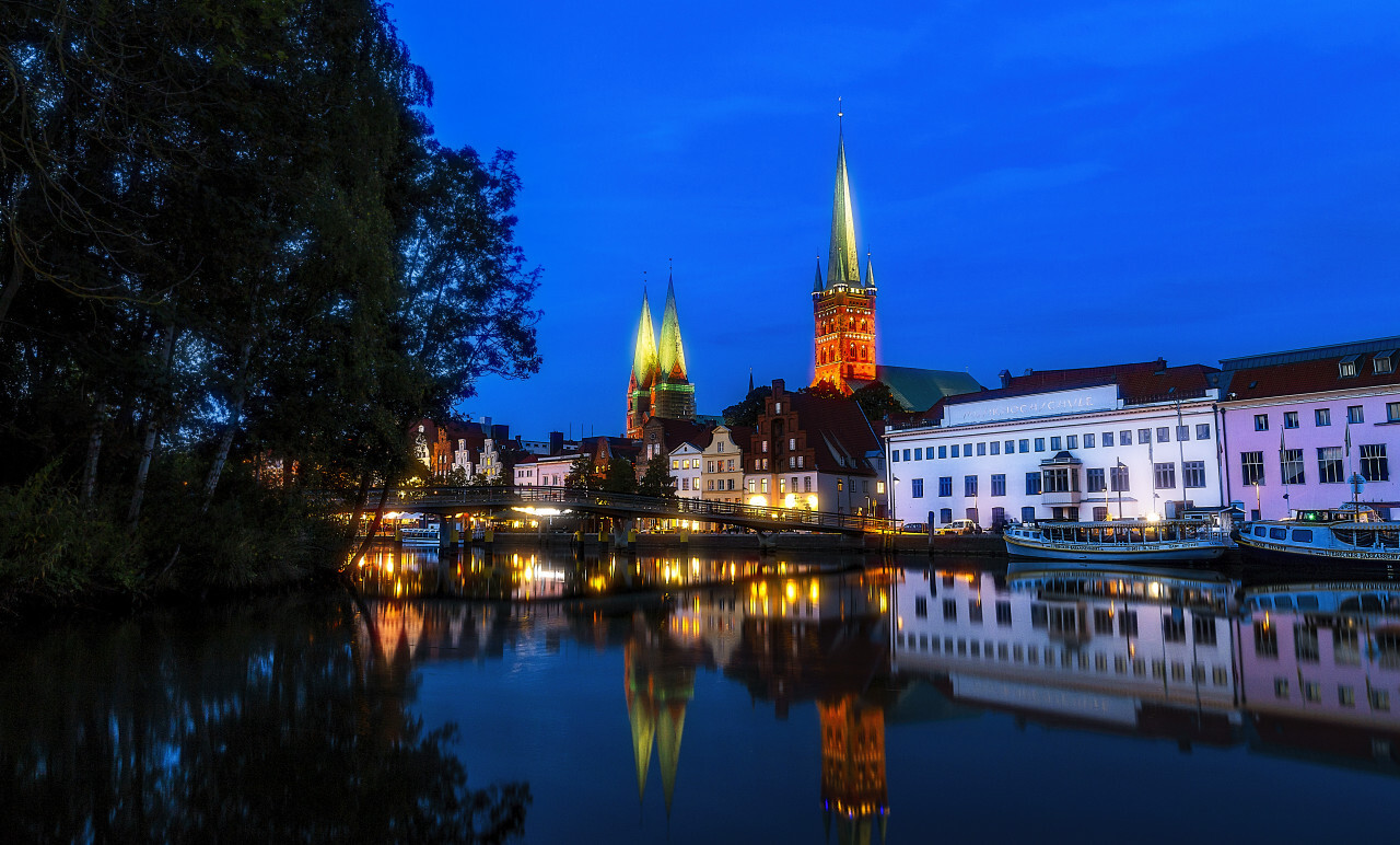 Lübeck Cityscape at Night