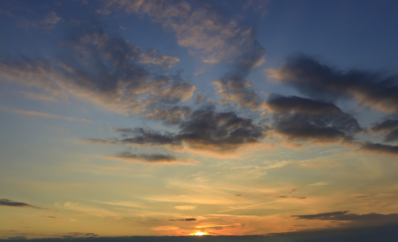 Sky replacement sunset golden hour